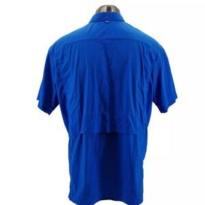 Under Armour Fish Hunter Button Up Shirt Mens 2XL Blue Vented Heatgear Fishing